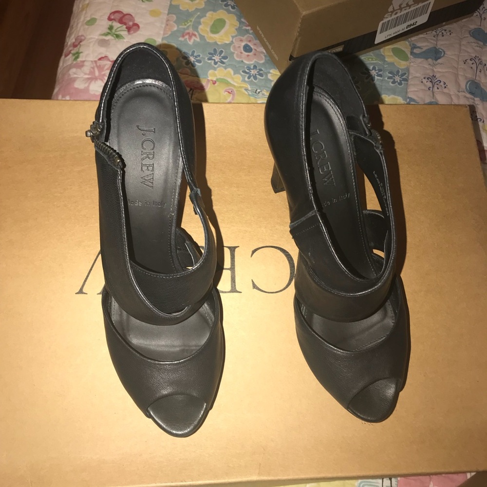 J-Crew “Lindy” leather platform